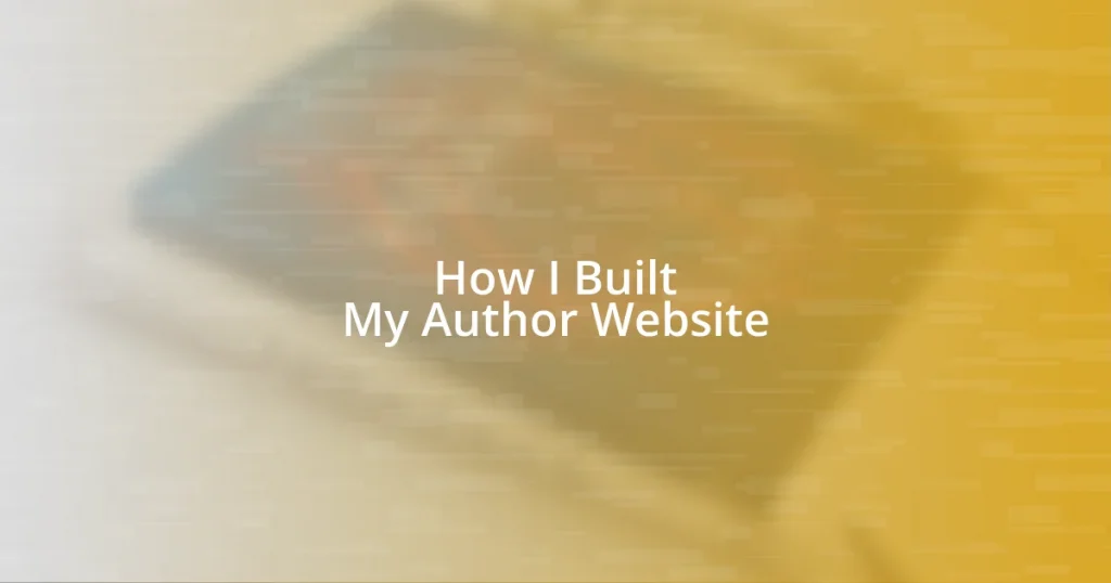 How I Built My Author Website