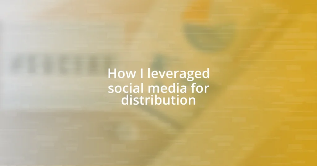 How I leveraged social media for distribution