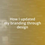 How I updated my branding through design