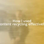 How I used content recycling effectively