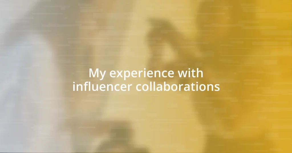 My experience with influencer collaborations