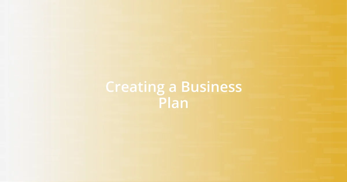 Creating a Business Plan