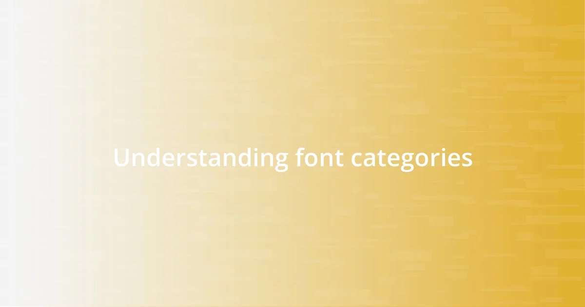 Understanding font categories